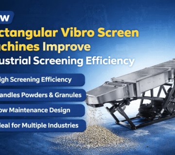 Rectangular vibro screen machine for industrial screening powders granules efficiency