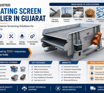 Vibrating screen supplier in Gujarat industrial screening machine for paper plant and material separation