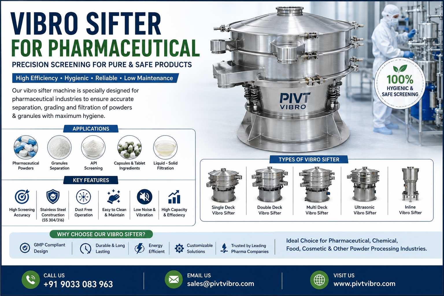 Pharmaceutical vibro sifter manufacturer
