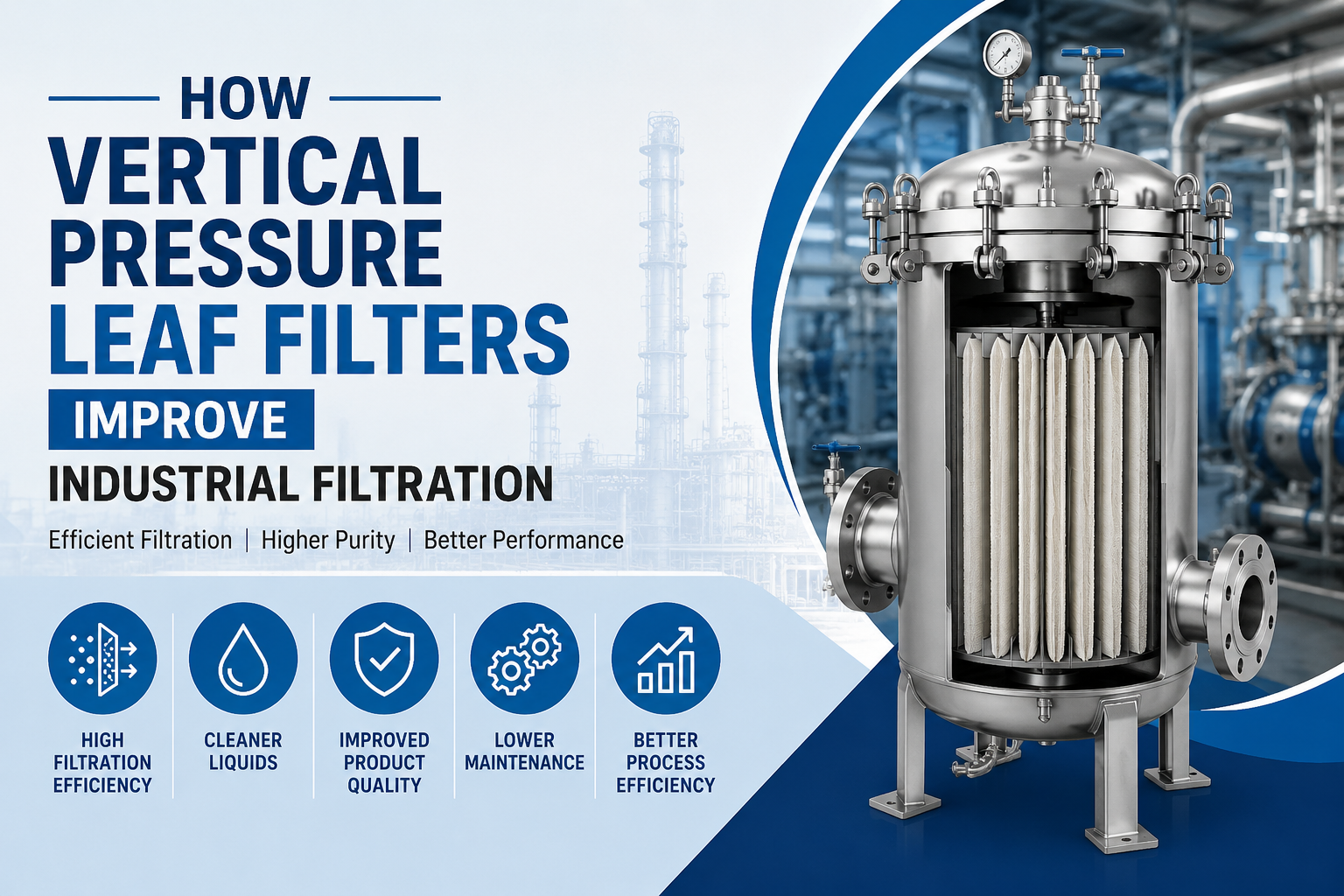 Vertical pressure leaf filter